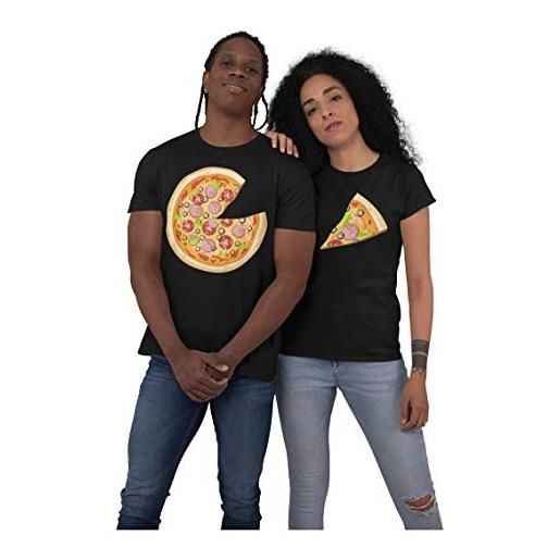 Colorfamily coppia magliette san. Valentino pizza - idea regalo per lui e lei