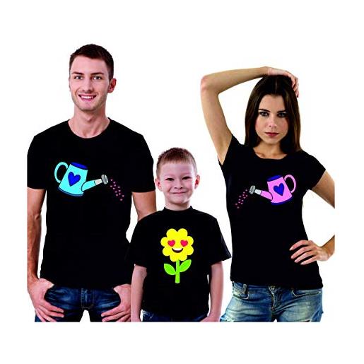 bubbleshirt t-shirt famiglia tris innaffiatoio - fiori - love- festa del papa' - festa della mamma - magliette famiglia