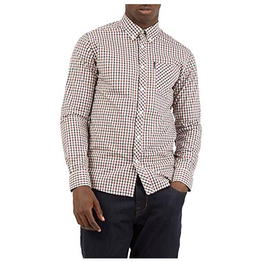 Ben Sherman ls signature house check camicia, rosso (red 550), x-large uomo
