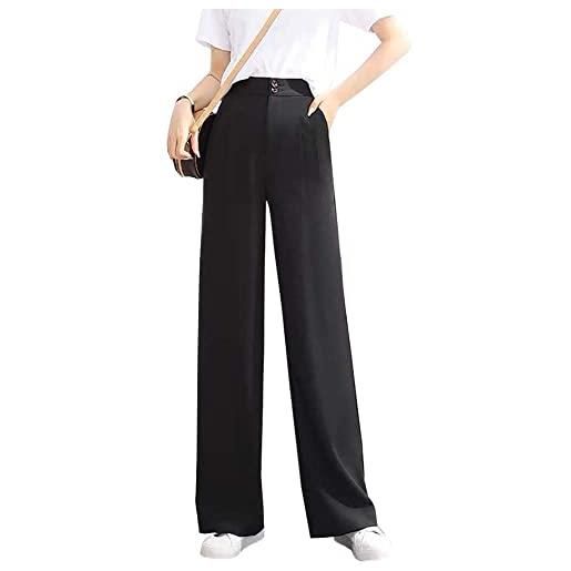 Updays woman 's casual full-length loose pants, fashion versatile high waist wide leg pants for women, for various leg types (a, m)