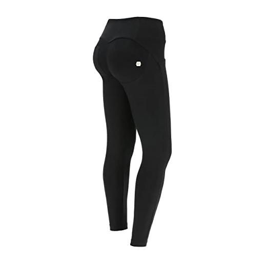 FREDDY - pantaloni push up wr. Up® 7/8 vita media cotone organico, nero, extra large