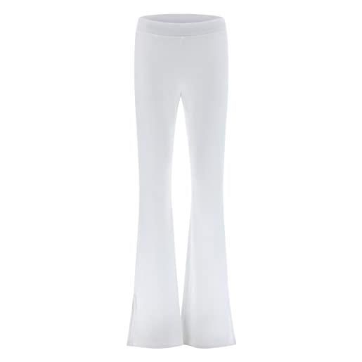 FREDDY - pantaloni aderenti con vita alta e fondo flare con spacchi, donna, bianco, small