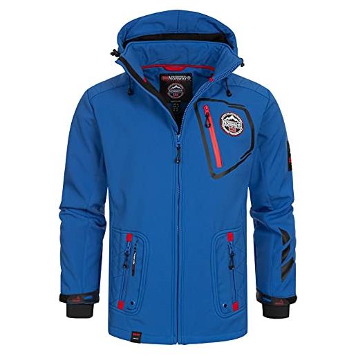 Geographical Norway tacebook men - giacca cappuccio softshell impermeabile uomo - giacca vento tattica da esterno - escursionismo sci autunno inverno primavera (marino m)