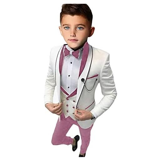 Botong slim fit suit per ragazzi scialle risvolto giacca gilet pantaloni ragazzi partito vestito bambino matrimonio smoking, nero , 12 anni