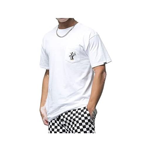 Vans maglietta checkerboard research ss tee checker, bianco, s