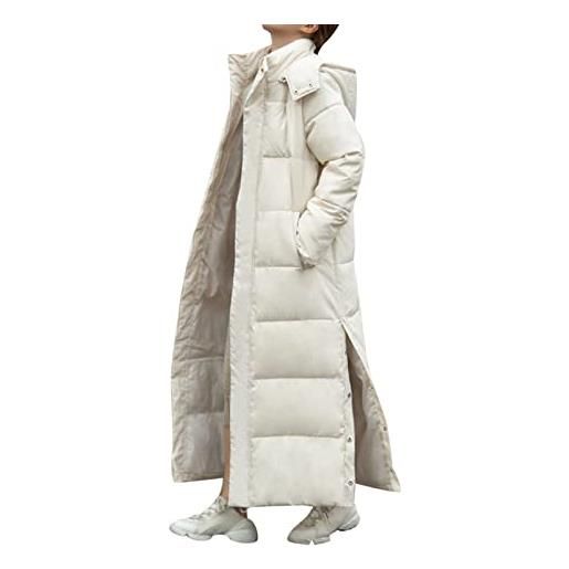 MaNMaNing cappotto invernale da donna calda giacca invernale da donna con collo alla moda con fodera in cotone ecoparty cappotto medio lungo con cappuccio