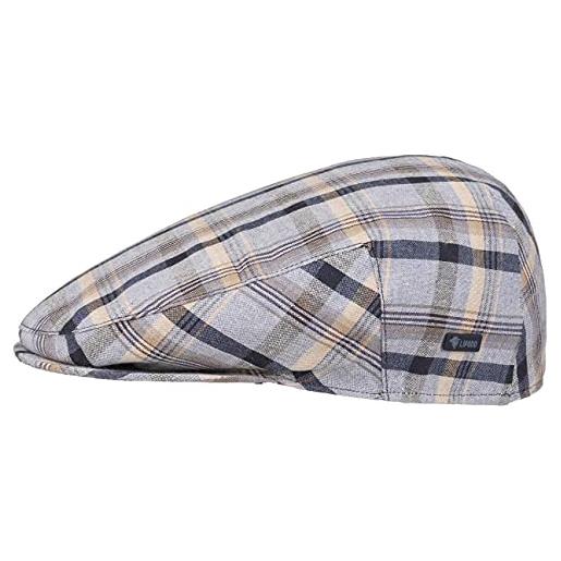 LIPODO coppola in cotone inglese donna/uomo - made italy cappello piatto berretto cotton cap con visiera, fodera primavera/estate - 60 cm grigio