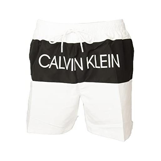 Calvin Klein boxer uomo mare ck piscina con tasche e coulisse esterna articolo zm0zm02012 medium drawstring, ycd pvh classic white, m