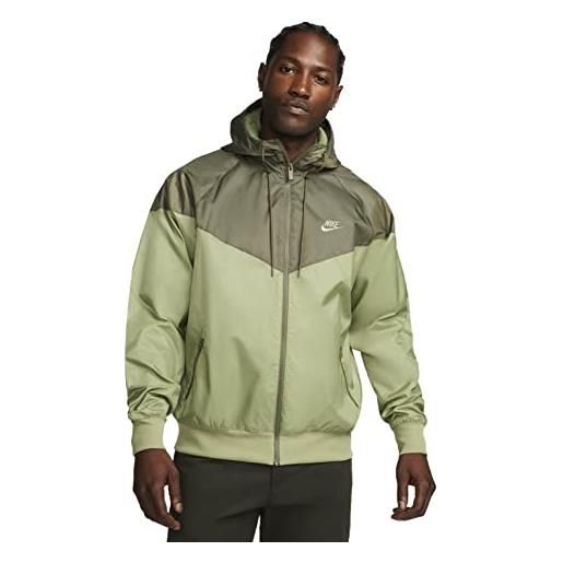 Nike giacca a vento da uomo con cappuccio, alligatore/oliva medio, medium