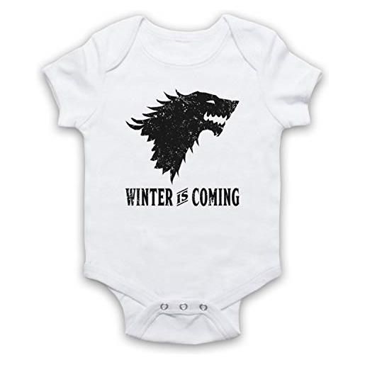 My Icon Art & Clothing got thrones stark wolf head sigil winter is coming bianco 0-3 mesi