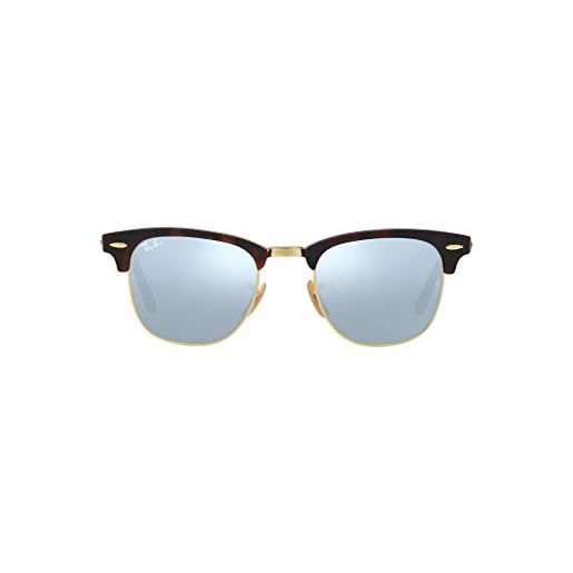 Ray-Ban - clubmaster, occhiali da sole, unisex-adulto, marrone (sand havana/gold), 51 mm