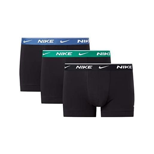 Nike trunk 3pk, boxer everyday uomo (xl, black - mystic navy - black white)