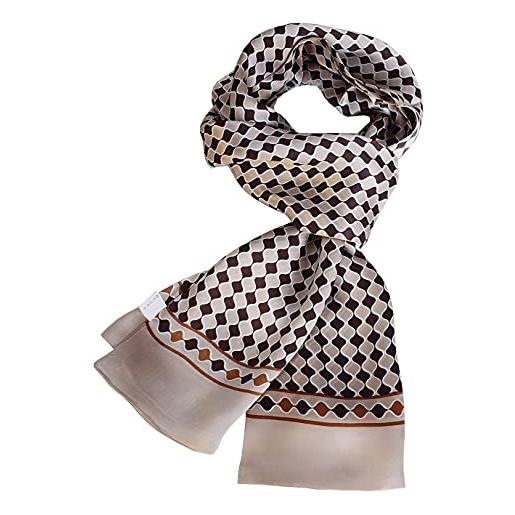 UK_Stone - foulard da uomo, 100% seta, sciarpa vintage, taglia unica