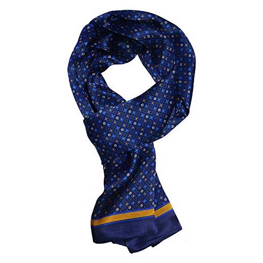 UK_Stone - foulard da uomo, 100% seta, sciarpa vintage, motivo vintage #2 rosso vinaccia, taglia unica