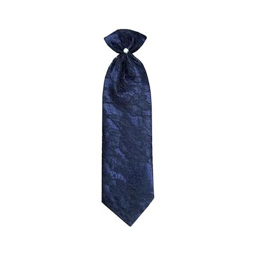 Remo Sartori - cravatta plastron da cerimonia sposo in seta tinta unita, made in italy, uomo (blu)