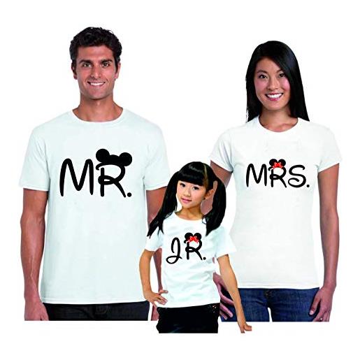 bubbleshirt t-shirt famiglia tris mr mrs jr - festa del papa' - festa della mamma - magliette famiglia
