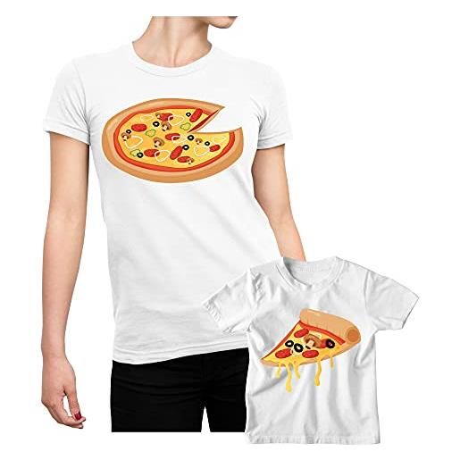 Colorfamily coppia t-shirt festa della mamma maglietta mamma figlio pizza - idea regalo mamma