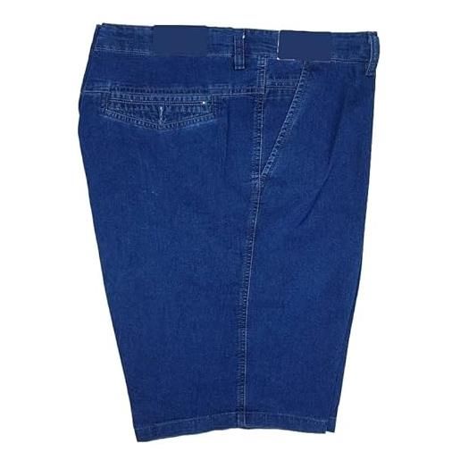 DIDYUGO pantaloncini uomo jeans classici pantalone corto vita alta bermuda gamba larga (52 - denim)