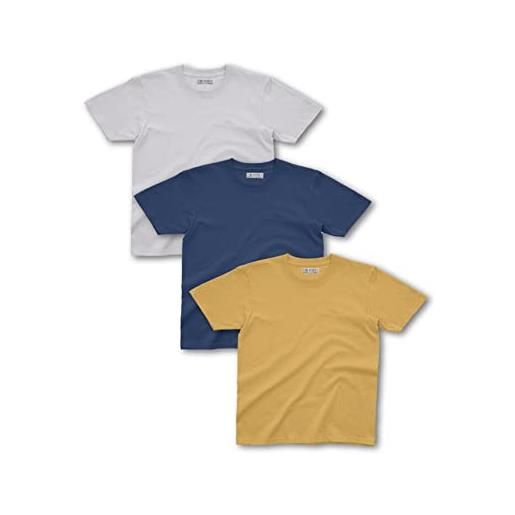 80 STREET pacco da 3 pz t-shirt girocollo unisex minimal bambino-bambina e ragazzo-ragazza in 100% cotone made in italy (as6, age, 8_years, regular, bianco-nero-verde, xxl)