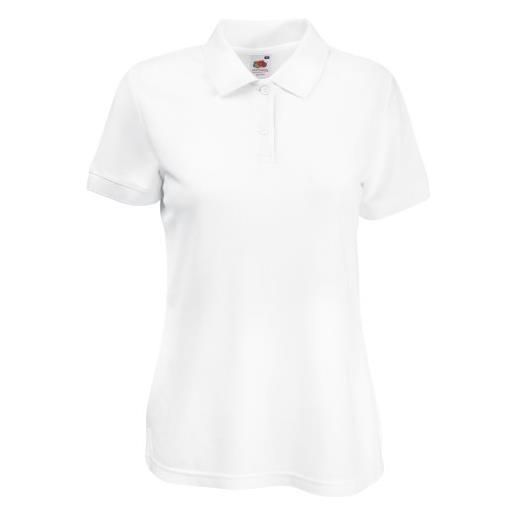 Fruit of the Loom - polo manica corta - donna (l) (bianco)