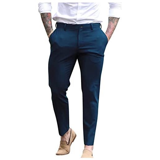 Xmiral jeans uomo strappato pantaloni sportivi uomo pantaloni tuta da lavoro uomo compressione uomo pantalone lino uomo leggins uomo (xxl, marina)