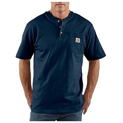 Carhartt workwear pocket short-sleeve t-shirt, blu navy, xl alto uomo