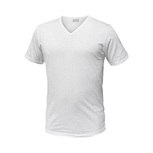 Liabel pack 6 t-shirt manica corta cotone bianco assortito art. 4428 (6 pack scollo v. Nero blu grigio - 5 / l)