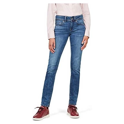 G-STAR RAW women's midge saddle straight jeans, blu (dk aged d02153-6553-89), 28w / 30l