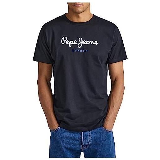 Pepe Jeans eggo maglietta da uomo a manica corta regular fit, blu (navy), s