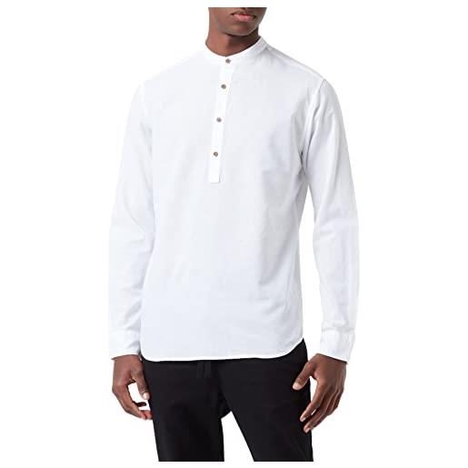 JACK & JONES jprblasummer half placket shirt l/s sn, camicia, white, m