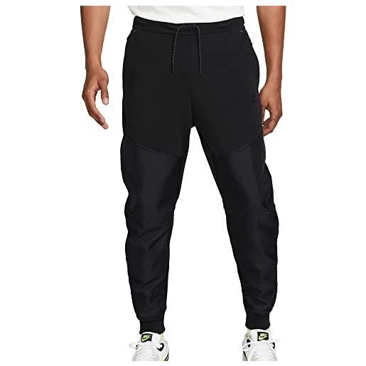 Nike m nk tch flc overlay jggr, pantaloni sportivi uomo, nero (black/black/black), s