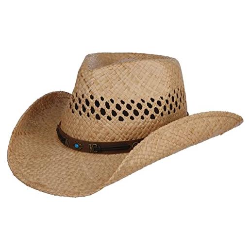Stetson cappello in rafia rifterson western uomo - di paglia da sole primavera/estate - m (56-57 cm) natura
