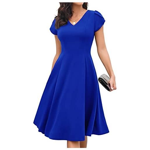 Gardenwed vestito donna elegante da ceremonia abito da cocktail corto senza maniche per festa navy 3xl