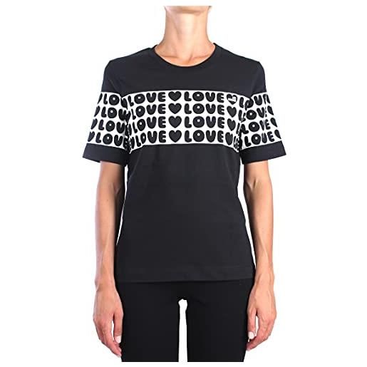 Love Moschino regular fit short-sleeved t-shirt with lovelovelove print, nero, 52 donna