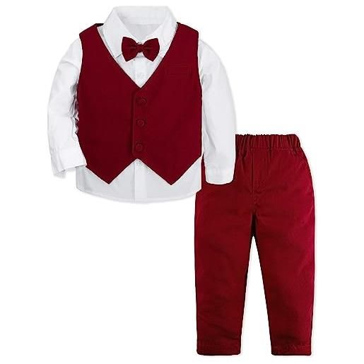 mintgreen vestiti cerimonia neonato maschio, vestito battesimo gentleman set vestiti maniche lunghe camicia, plaid navy, 3-4 anni, 110