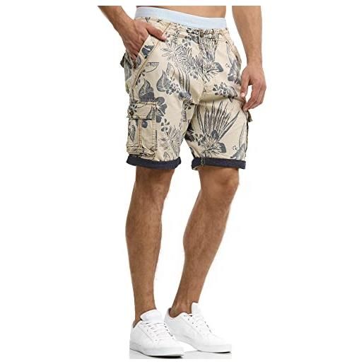 Indicode uomini albert cargo shorts | pantaloncini hawaii white pepper m