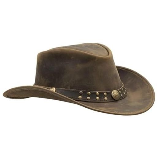 Sidewinder cappello da cowboy durevole jungle grain leather unisex adulto per uomo modellabile outback stile occidentale tesa larga