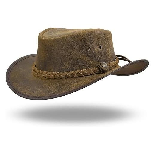 Sidewinder cappello da cowboy stile western in vera pelle australiana a tesa larga in vera pelle resistente all'acqua outback vintage