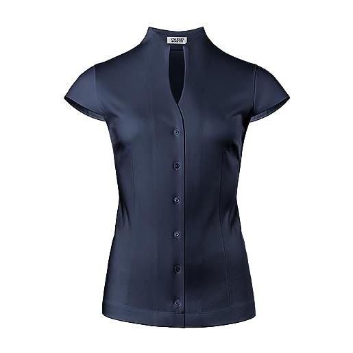 Vincenzo Boretti blusa, modern-fit/taglio abbastanza aderente, colletto alto, jersey, maniche corte azzurro 46