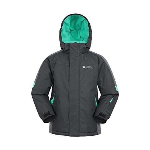 Mountain Warehouse raptor - giacca da neve bambino - resistente alla neve, foderata in pile per bambini, invernale grigio medio 2-3 anni