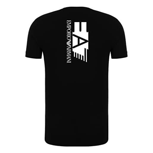 Emporio Armani maglietta t-shirt uomo ea7 3hpt29 pj6z1, manica corta, girocollo, veste regolare (nero, s)
