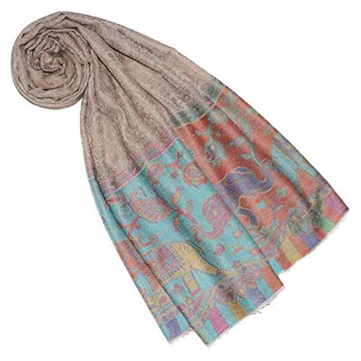 Lorenzo cana - pashmina, sciarpa, 100% cashmere, sciarpa da donna in tessuto, multicolore, taglia unica