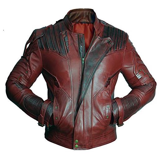 Superior Leather Garments giacca in vera pelle da motociclista rosso marrone, bordeaux, xxl
