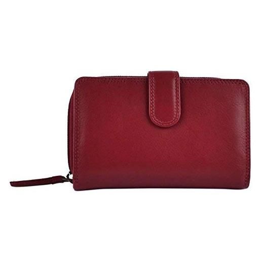 Visconti ladies medio borsetta in cuoio/portafoglio collezione heritage regalo in scatola 4 colori - rosso, dimensioni: circa 15cm x 9.5cm