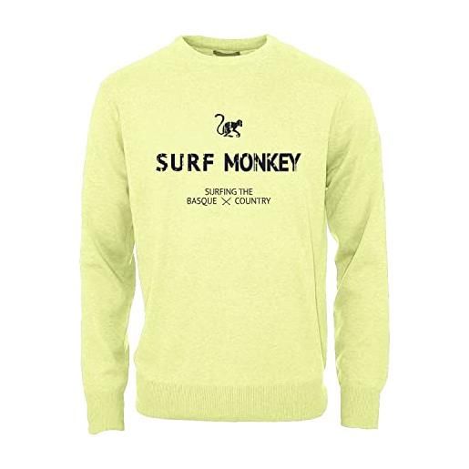 Surf Monkey dressed in music play with me felpa classica girocollo per uomo/donna - felpa cotone organico Surf Monkey® (l, salvia)