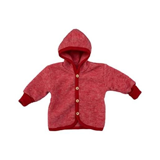 Cosilana - giacca da neonato con scollo rotondo e bottoni di legno, in morbido pile, 100% lana vergine biologica