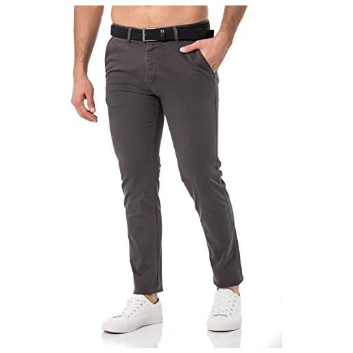 Redbridge pantaloni con cintura, pantaloni chino da uomo, per il tempo libero, casual, da lavoro, bianco, 42/44 it (29w/32l)