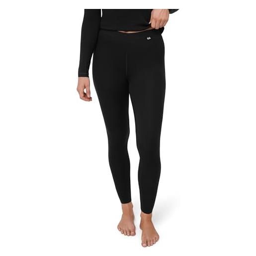 DANISH ENDURANCE leggings donna in lana merino, pantaloni termici, pantacollant invernali da sci, purple, xl