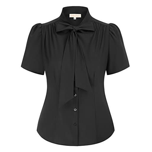 Belle Poque camicie casual da donna a maniche corte per lavoro ufficio lady 573, bp0819-27, xxl