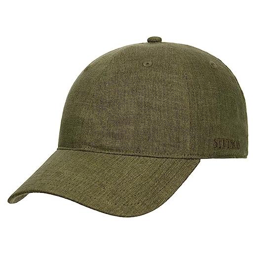 Stetson cappellino in lino sydell donna/uomo/bambini - baseball cap berretto estivo fibbia metallo, con visiera, fodera estate/inverno - xl (60-61 cm) beige-mélange